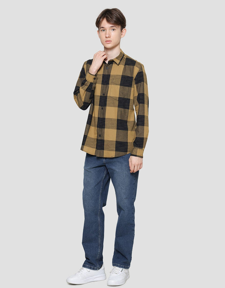 Gab's Check Reguler Kemeja Lengan Panjang Pria