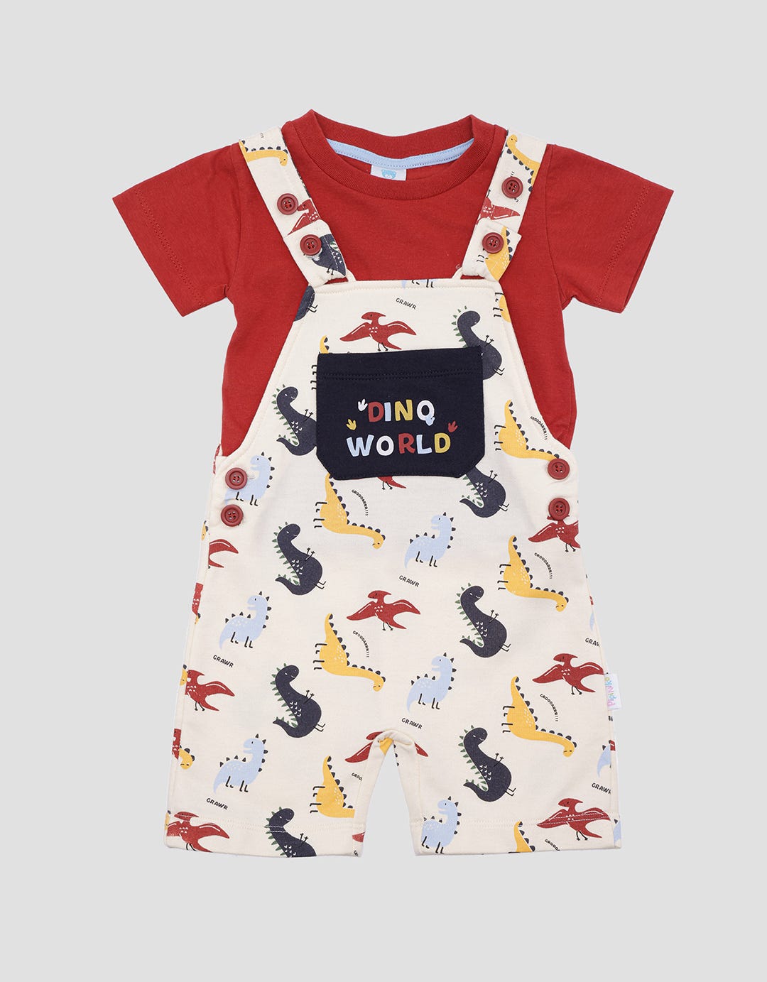 Pipiniko Print Dino Singlet And Short Baju Set Anak Laki-Laki main image 0