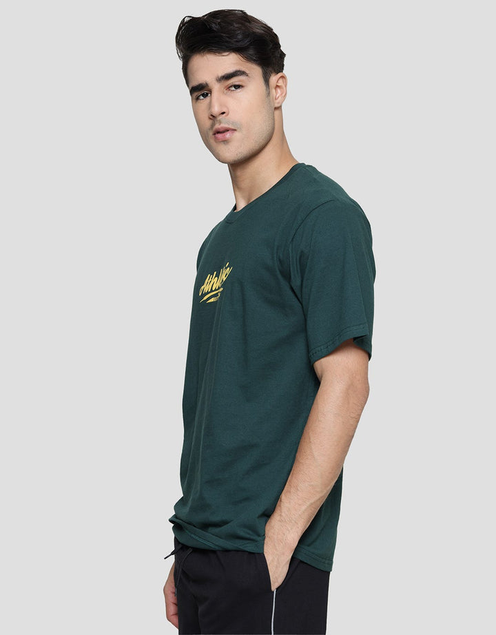 Nevada Print Wording Varsity Style Kaos Lengan Pendek Pria