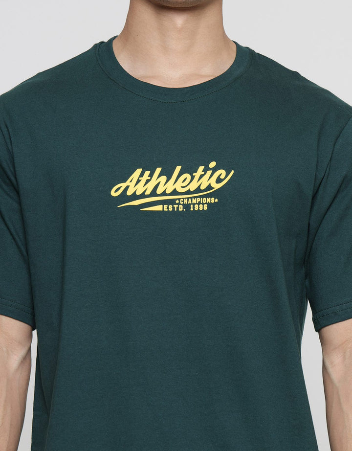 Nevada Print Wording Varsity Style Kaos Lengan Pendek Pria