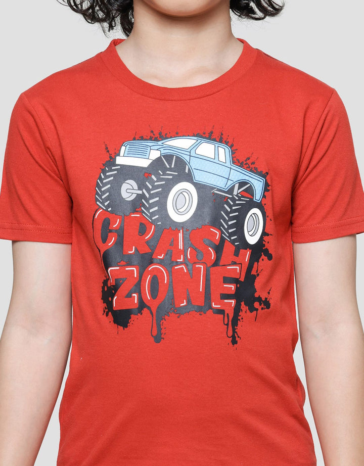 Little M Car Print Kaos Lengan Pendek Anak Laki-laki