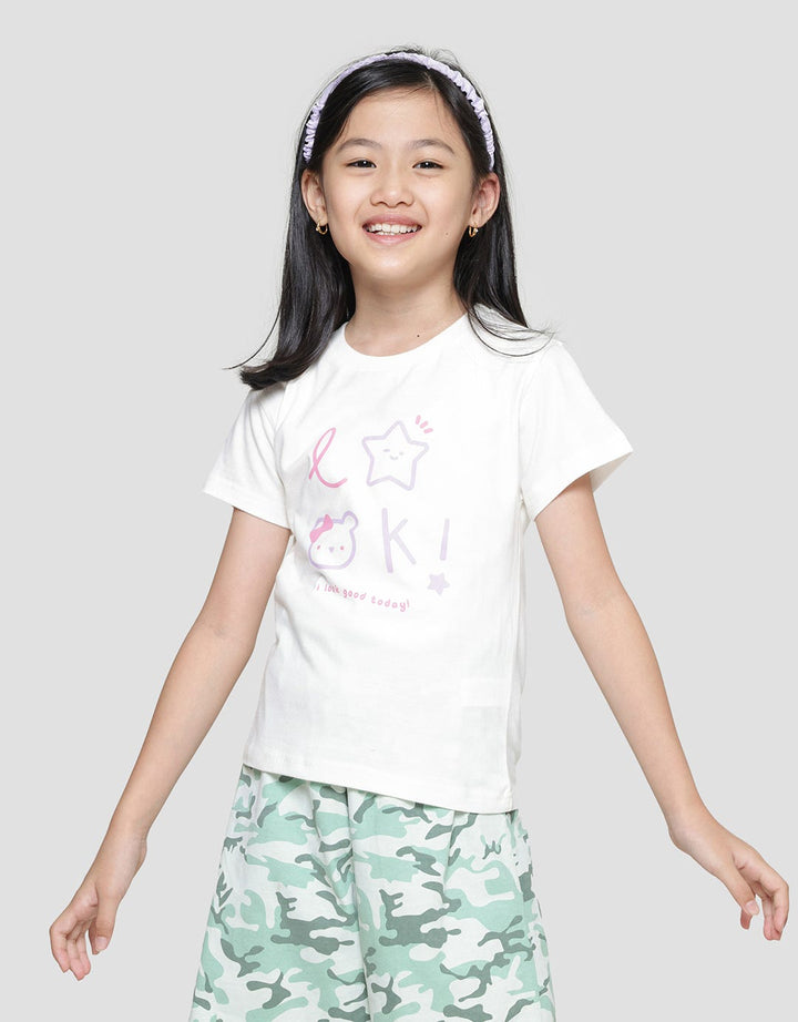 Little M Look Star And Bear Kaos Lengan Pendek Anak Perempuan