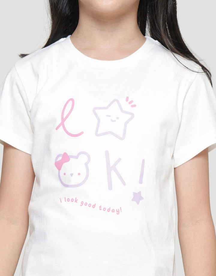 Little M Look Star And Bear Kaos Lengan Pendek Anak Perempuan
