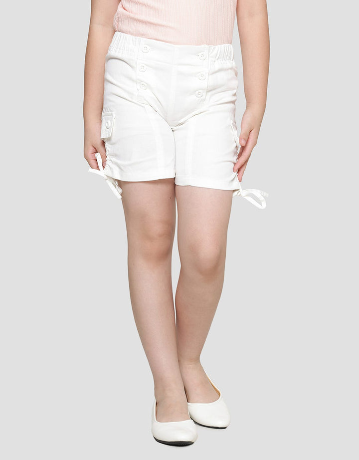 Little M Woven Serut Pinggir Kancing Depan Celana Pendek Anak Perempuan