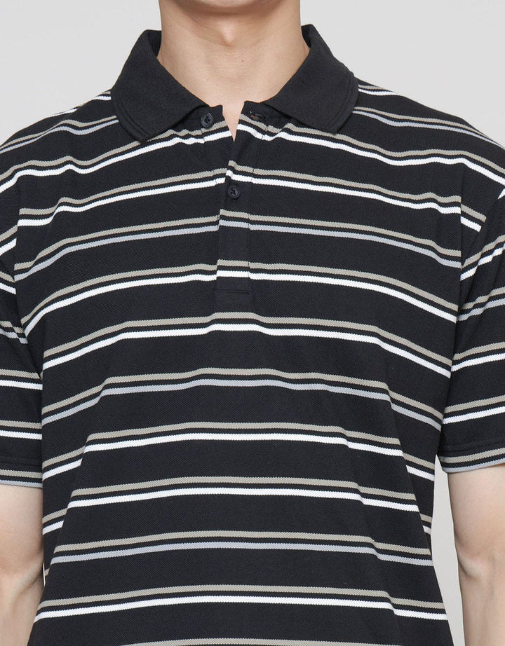 Cole Stripes Pique Tim Polo Shirt Pria
