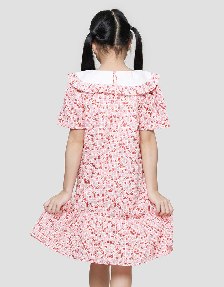Sweet Miss Floral Batik Midi Dress for Girls