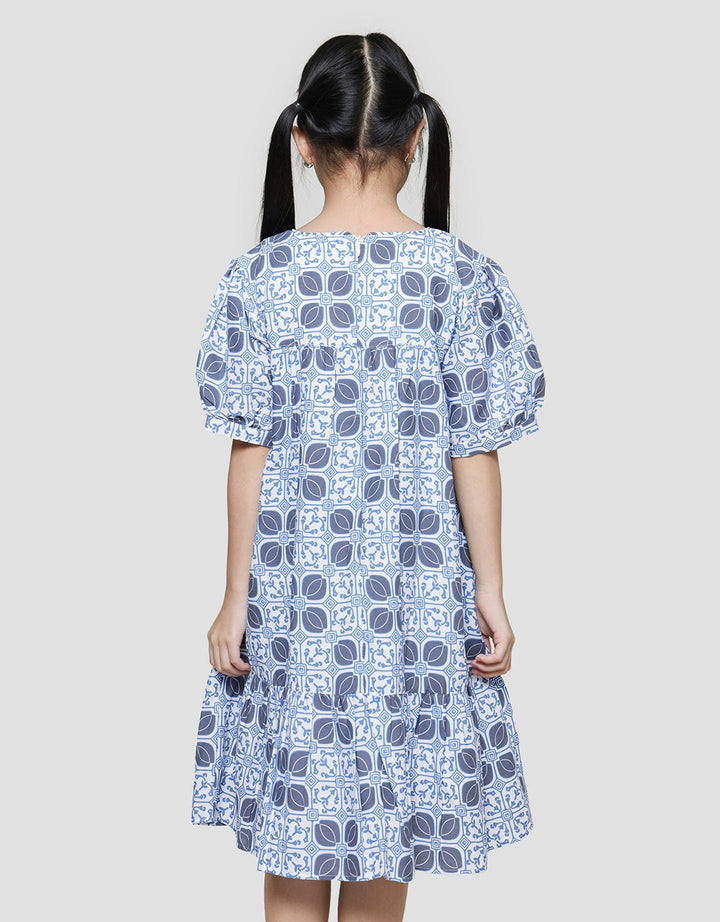 Sweet Miss Puff Sleeve Dress Batik Girls