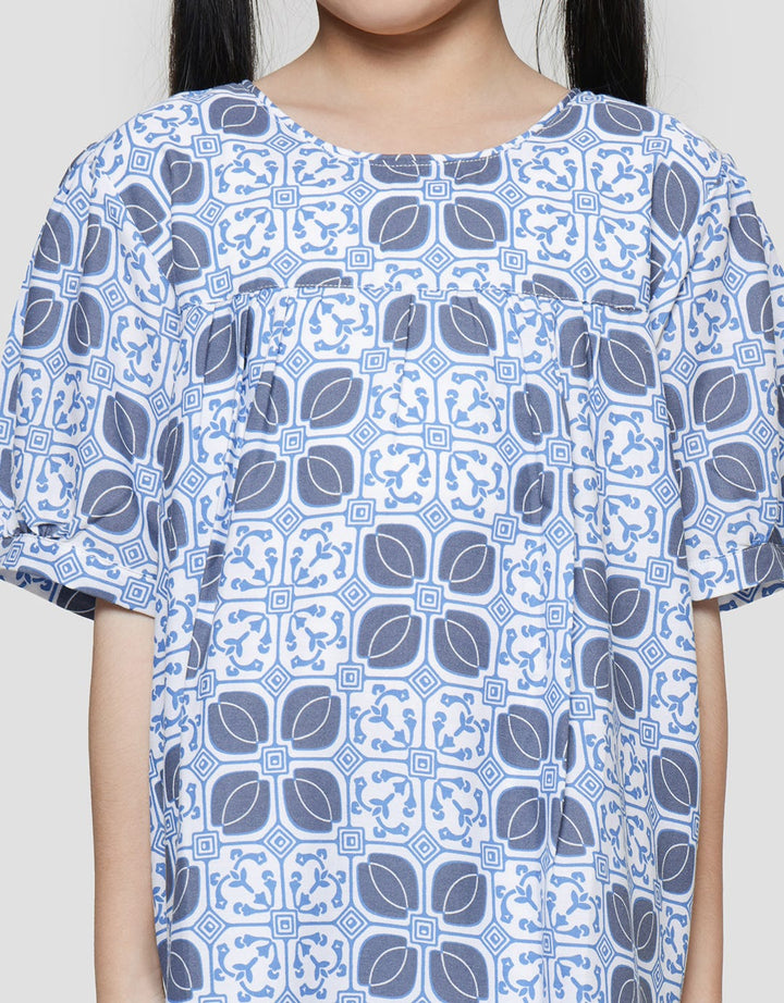 Sweet Miss Puff Sleeve Dress Batik Girls