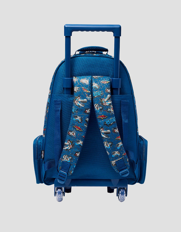 Smiggle Fly High Trolley Backpack With Light Up Wheels Game Beast Mode Anak Laki-Laki