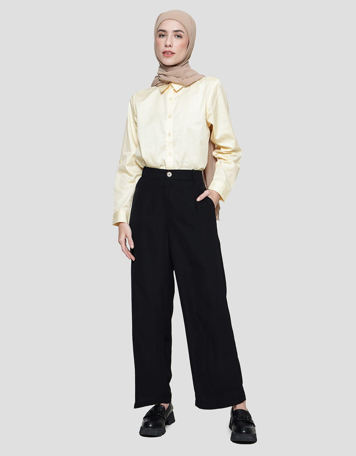 Annisa Wide Straight Leg Trousers Women's Long Pants