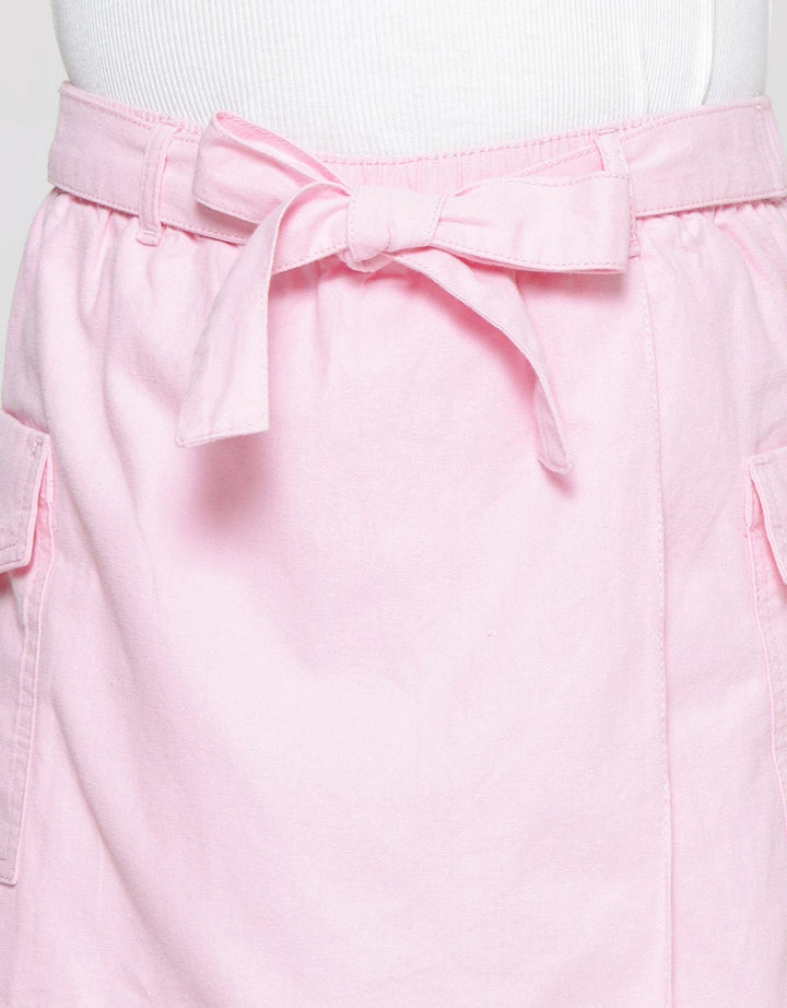 Little M Belt Cargo Pocket Skirt Pants Girls