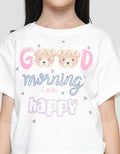 Little M Good Morning Bear 3 Kaos Lengan Pendek Anak Perempuan