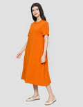 Suko Knit Dress Plain Gaun Jersey Wanita