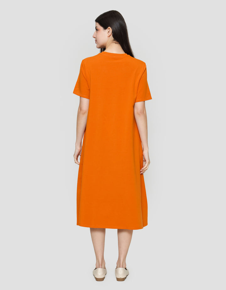 Suko Knit Dress Plain Gaun Jersey Wanita