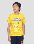 Pokemon Character Stripe Pikachu Short Sleeve T-Shirt Boys