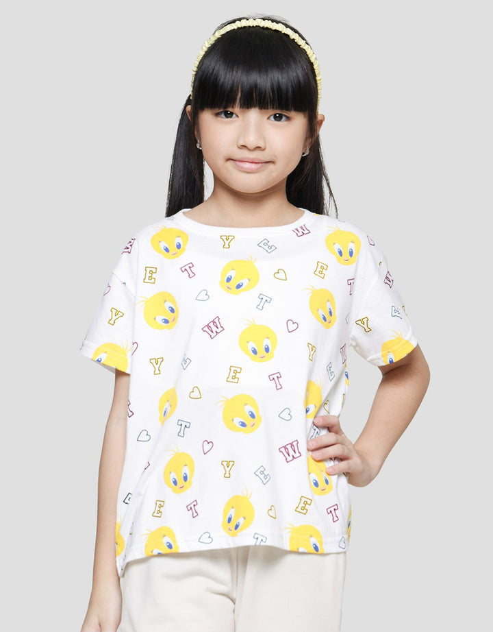 Character Tweety Print Kaos Anak Perempuan