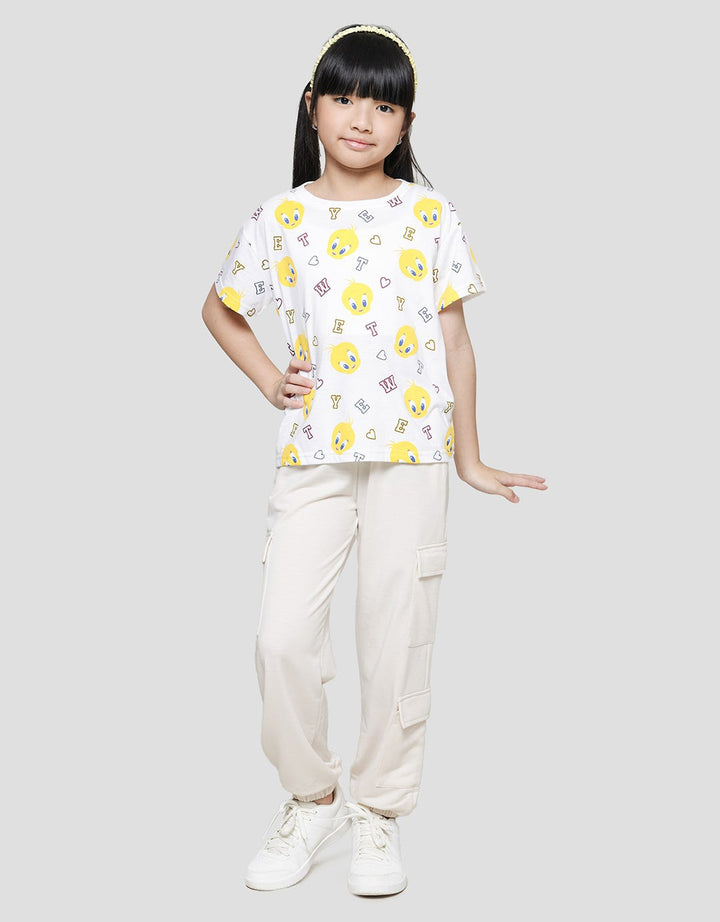Character Tweety Print Kaos Anak Perempuan
