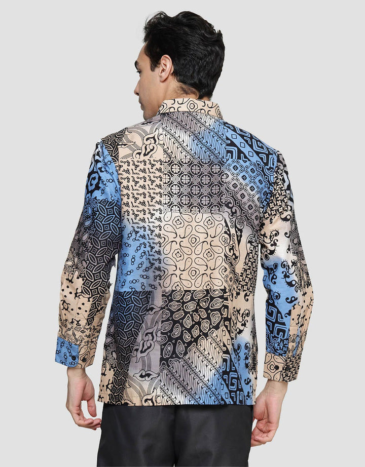 Arjuna Weda Body Fit Batik Tambal Pelangi Kemeja Batik Pria