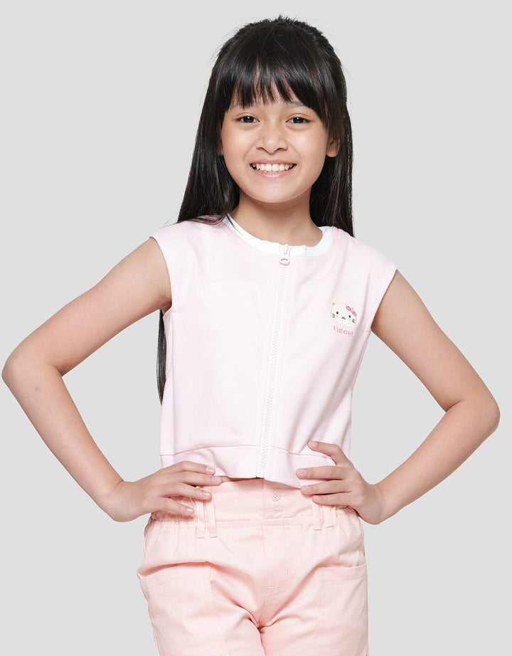 Little M Vest Embroidered Cat Jacket for Girls