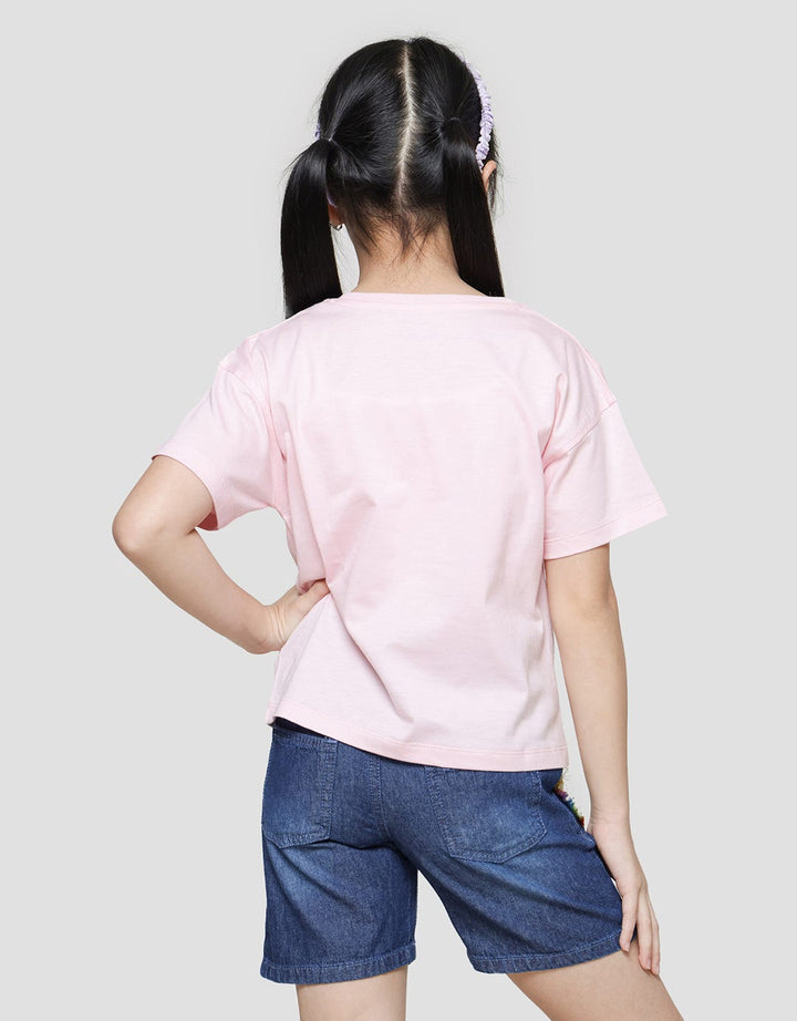 Aero Tencel Kantong  Kaos Lengan Pendek Anak Perempuan