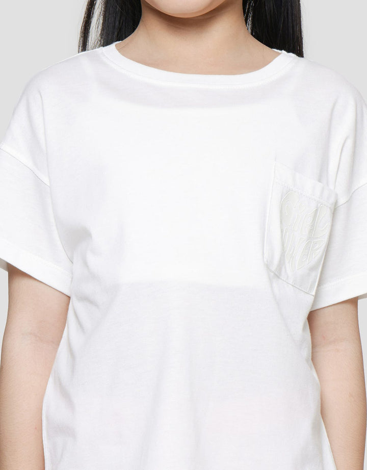 Aero Tencel Kantong  Kaos Lengan Pendek Anak Perempuan