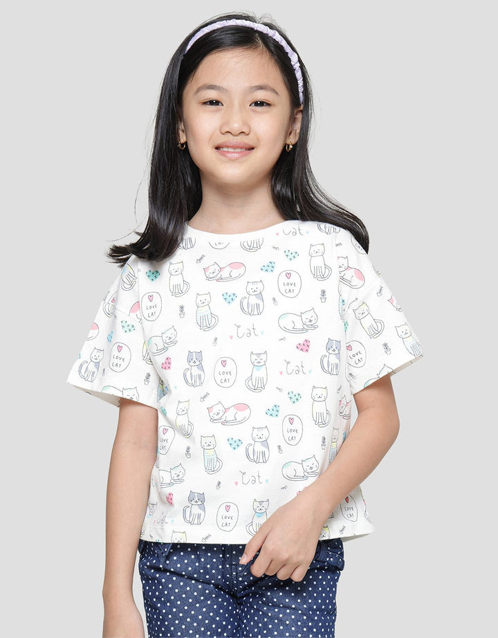 Aero Love Cat 1 Kaos Lengan Pendek Anak Perempuan