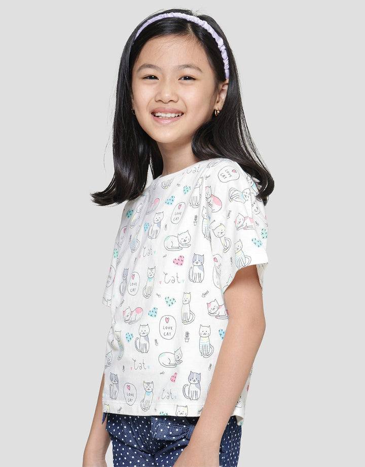 Aero Love Cat 1 Kaos Lengan Pendek Anak Perempuan