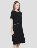 St. Yves Tweed Accessories Midi Dress Wanita