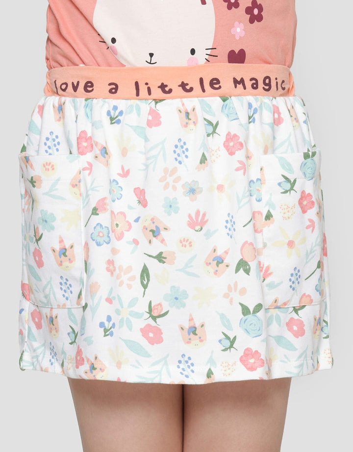Little M Full Print Girls Mini Skirt