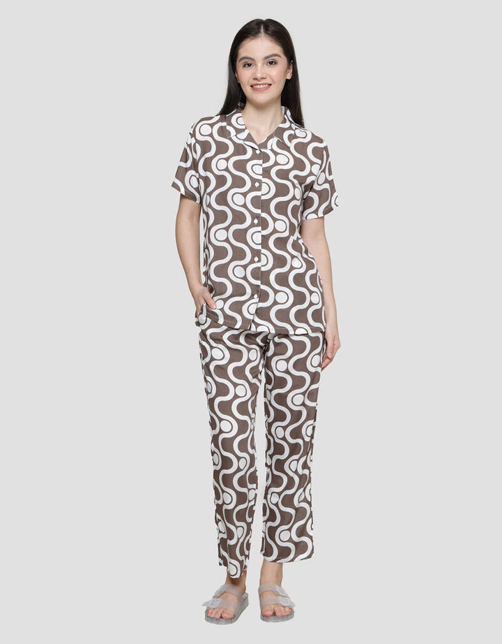 St. Yves Dot Wave Baju Tidur One Set Wanita