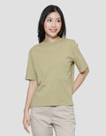 Suko Oversized Crop Round Collar Women's Short Sleeve T-Shirt