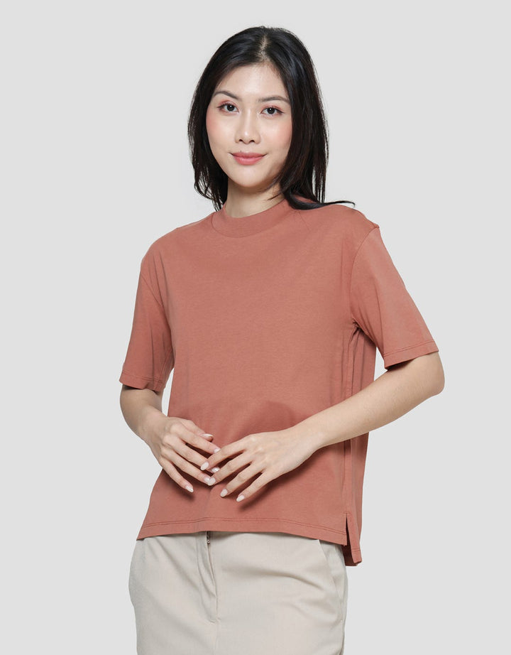 Suko Oversized Crop Round Collar Women's Short Sleeve T-Shirt