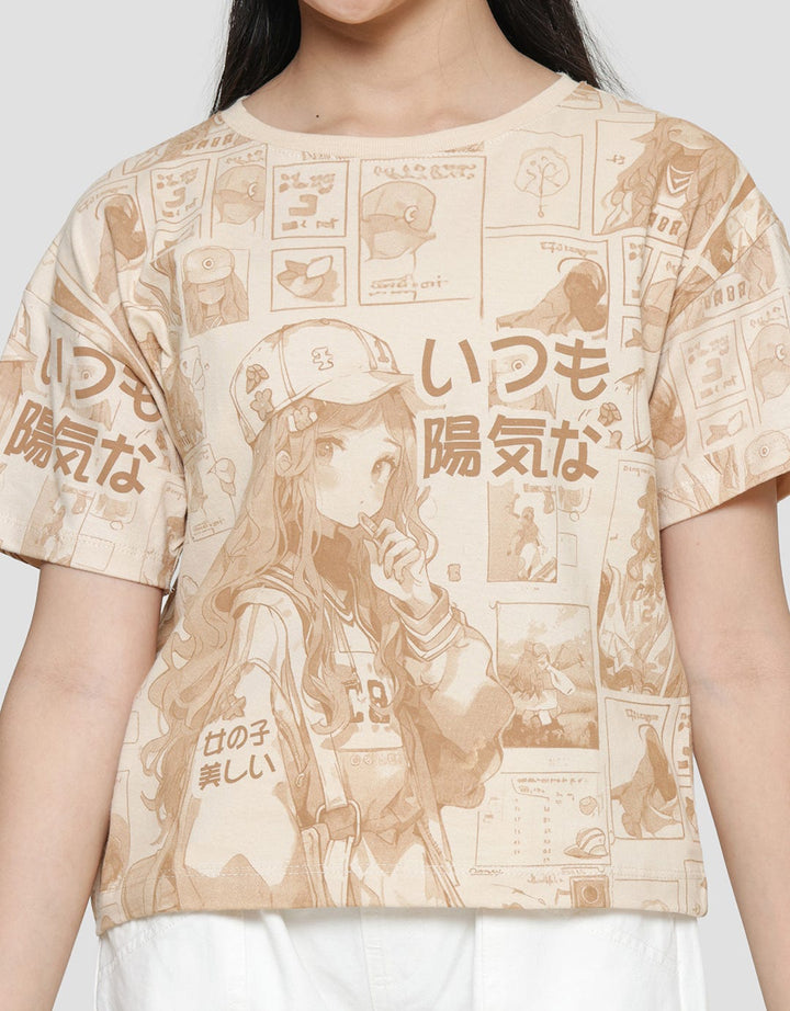 Nevada Boxy Anime Kaos Anak Perempuan
