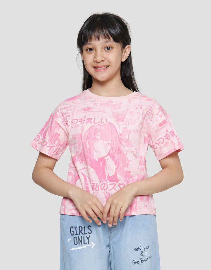 Nevada Anime Fullprint Kaos Anak Perempuan