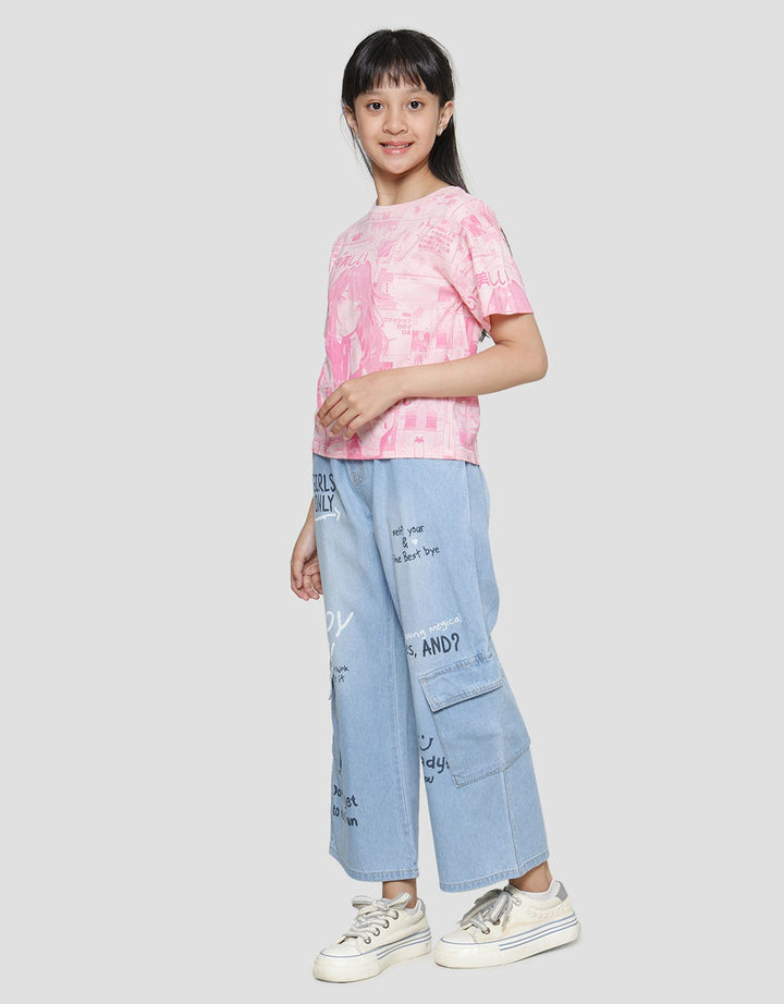 Nevada Anime Fullprint Kaos Anak Perempuan