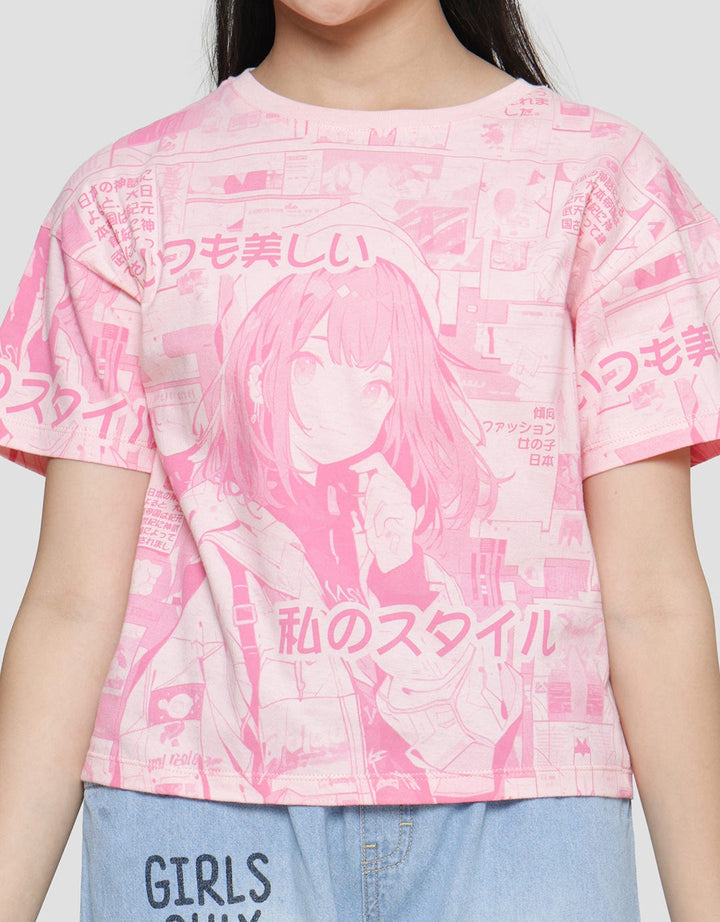 Nevada Anime Fullprint Kaos Anak Perempuan