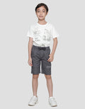 Little M Woven Dino Embroidery Boys Shorts