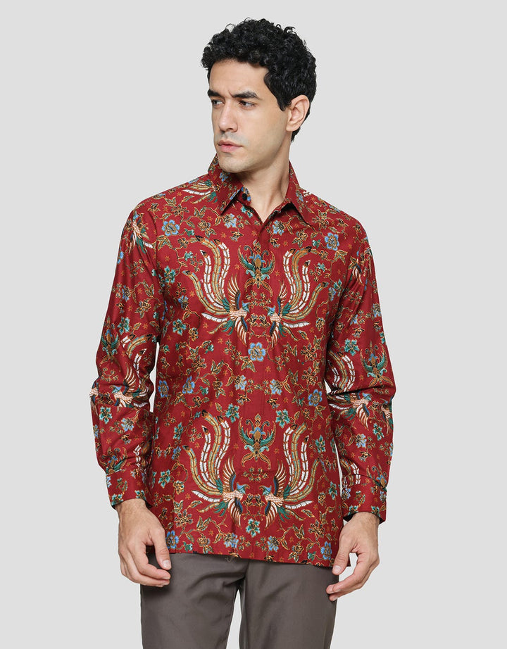 Adikusuma Kemeja Body Fit Batik Manuk Kembar Pria