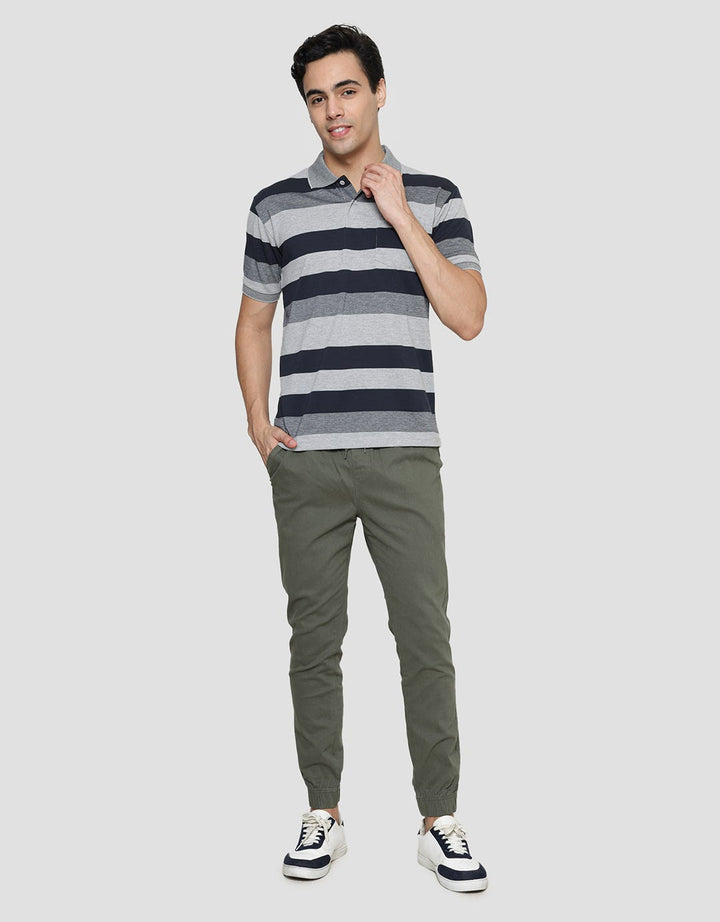 Cole Stripe Print Kaos Polo Pria