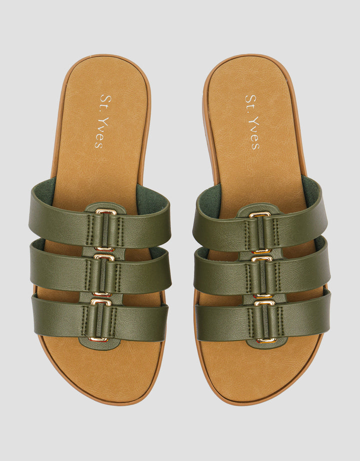 St. Yves Elegan Buckle Sandal Slipper Wanita