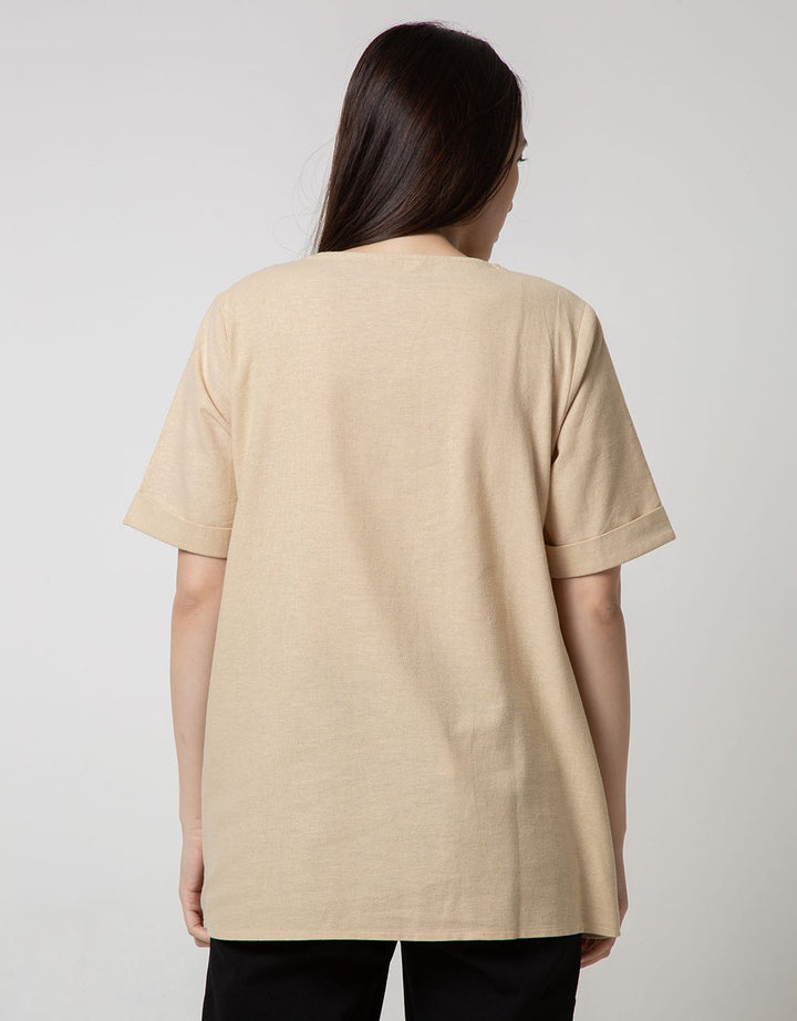 S/S TOP LINEN SOLID