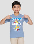 Little M Print Animal Giraffe Kaos Lengan Pendek Anak Laki-laki