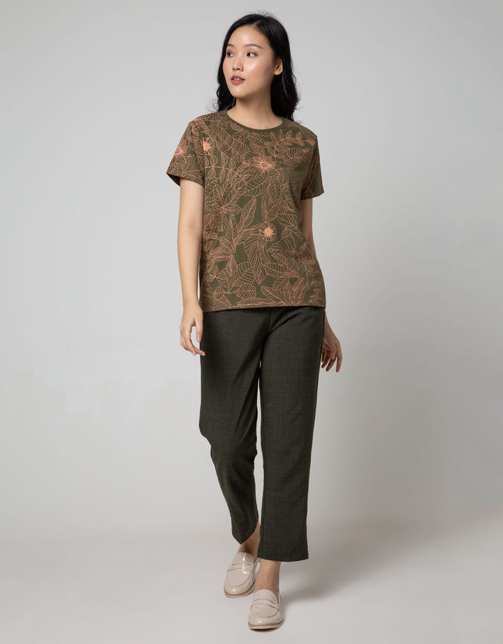 Connexion Casual Short Sleeve T-shirt Combed 30S Print Flower Hibiscus