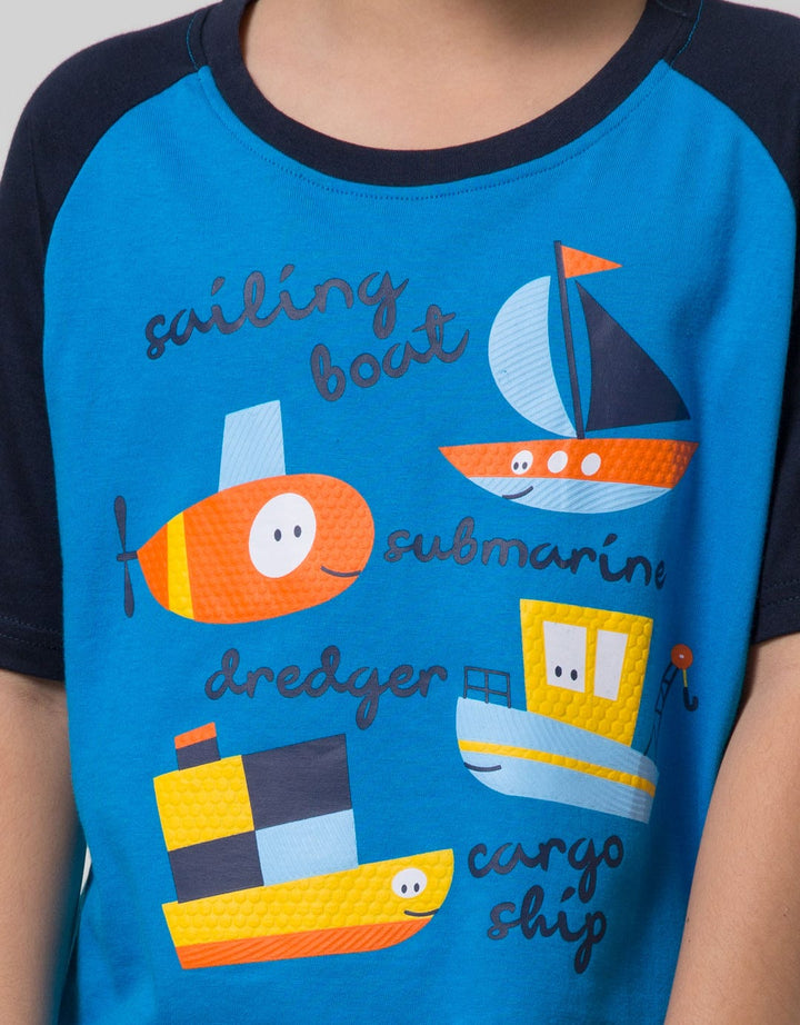 Little M Top-Bottom-Set Raglan Transportation