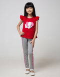 Little M Short Sleeve T-Shirt Gajah Lengan Ruffle