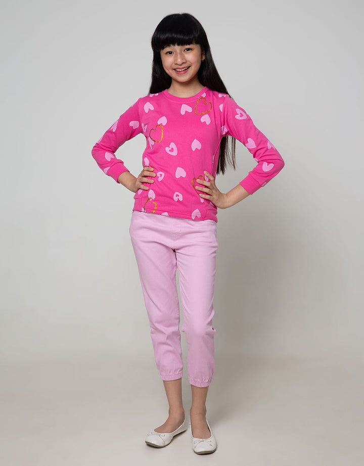 Aero Sweatshirt Fullprint Heart With Sequin