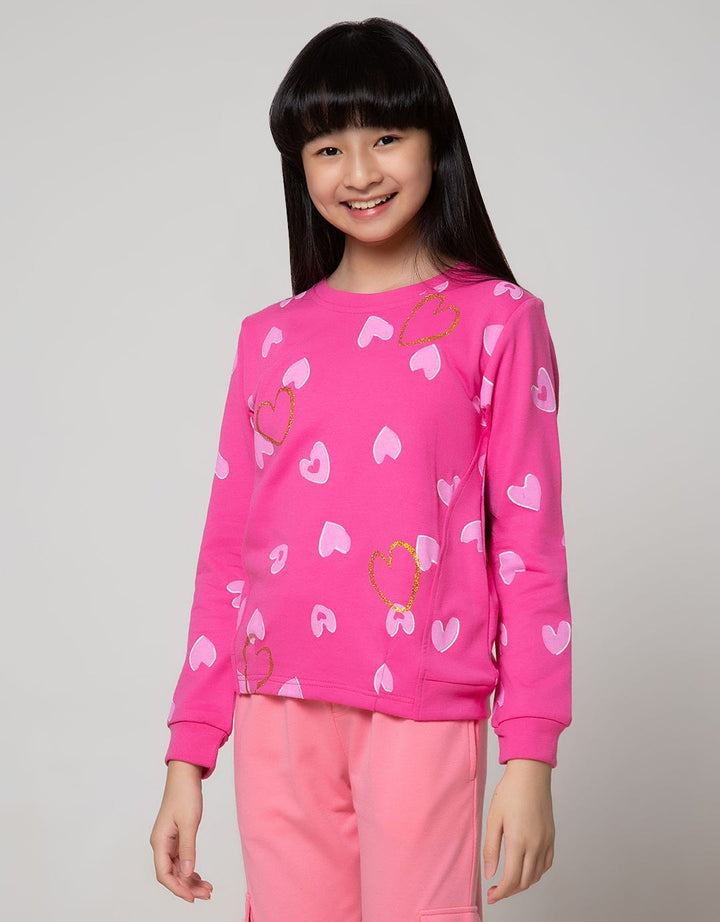 Aero Sweatshirt Fullprint Heart With Sequin