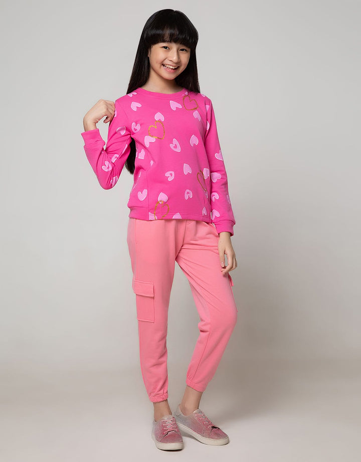Aero Sweatshirt Fullprint Heart With Sequin