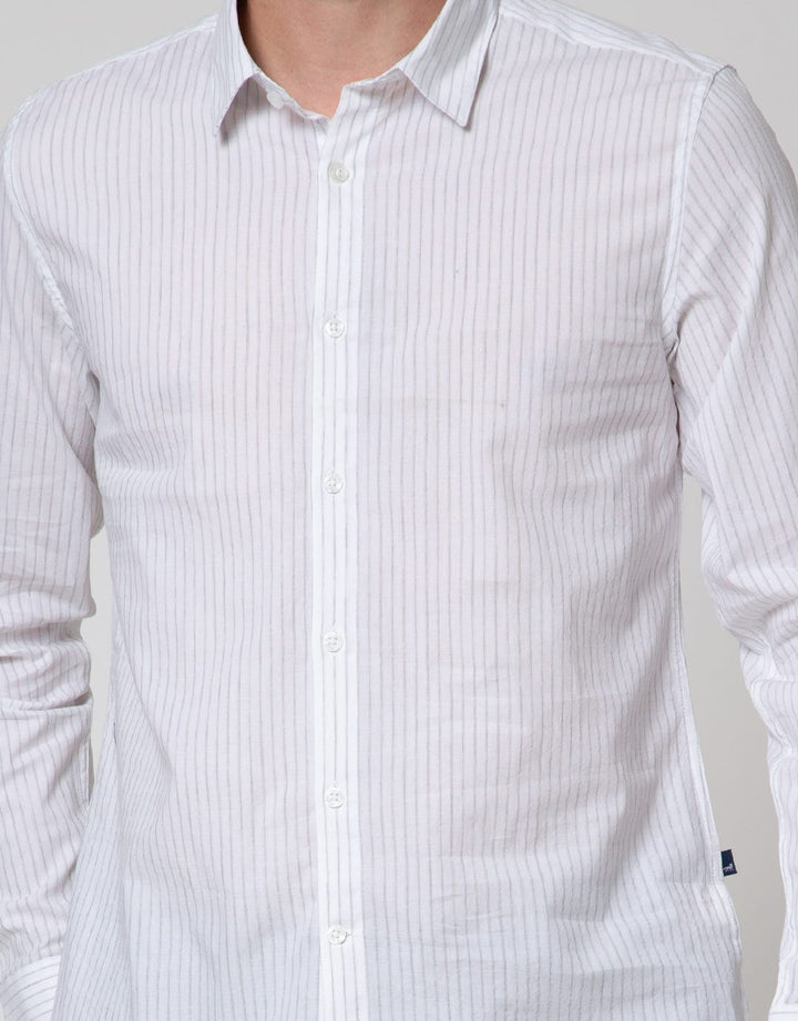 Andrew Smith Stripe Kemeja Lengan Pendek Pria