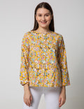 Point One Girl Josefina Floral Yellow Blouse